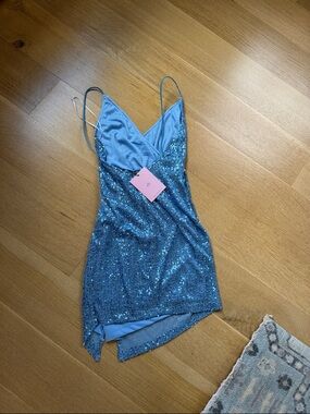 Hello Molly Powder Blue Spaghetti Strap Dress